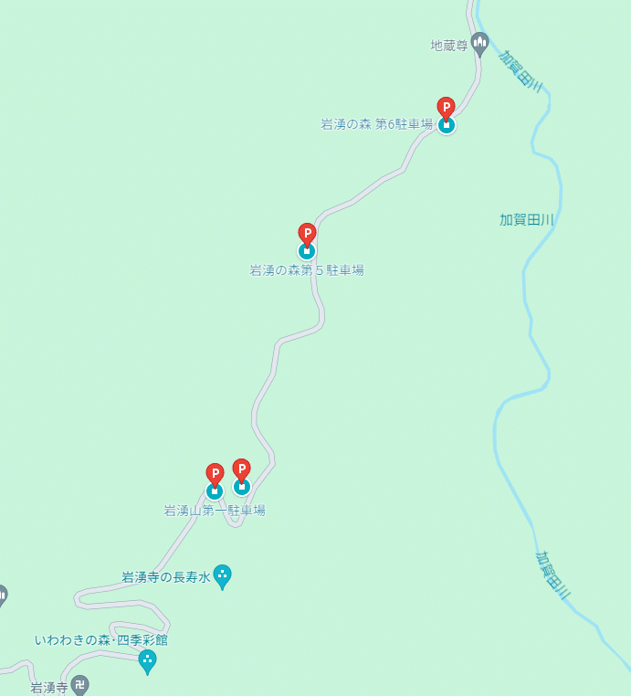 岩湧山の駐車場 マップ